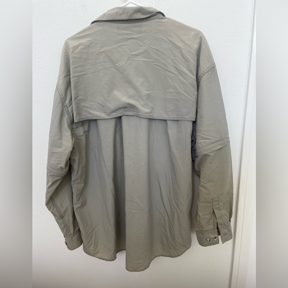 Men’s Nylon Outdoor Fishing Hunting Trek Green Shirt ADJ Sleeves PACIFIC CREST - Picture 10 of 11
